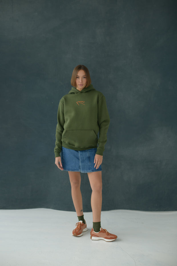 Hoodie - Urban Green & Orange