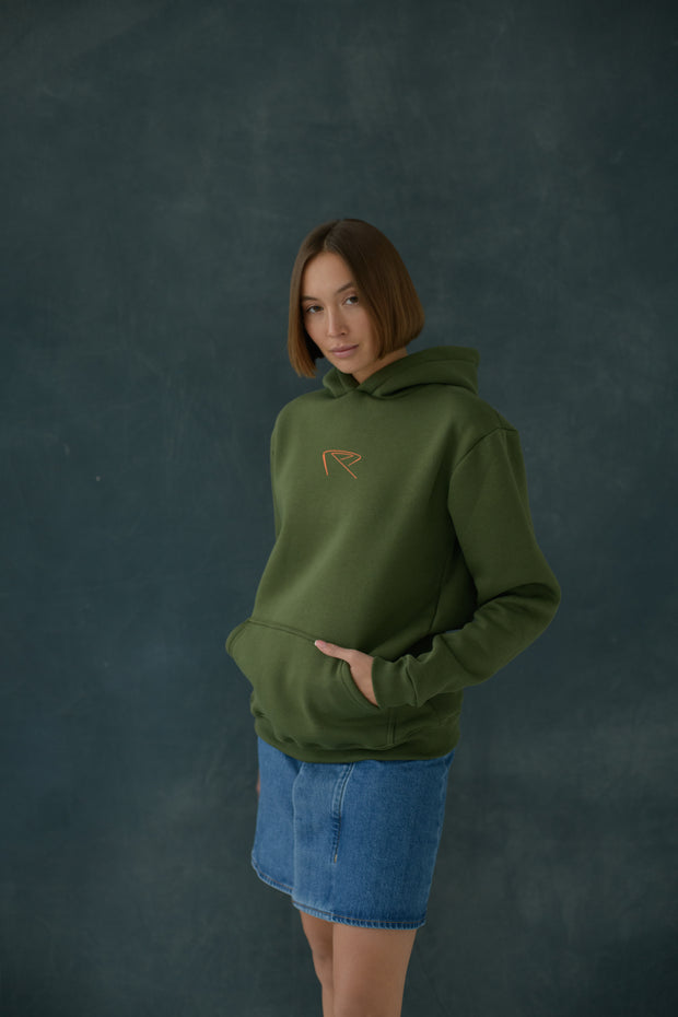 Hoodie - Urban Green & Orange