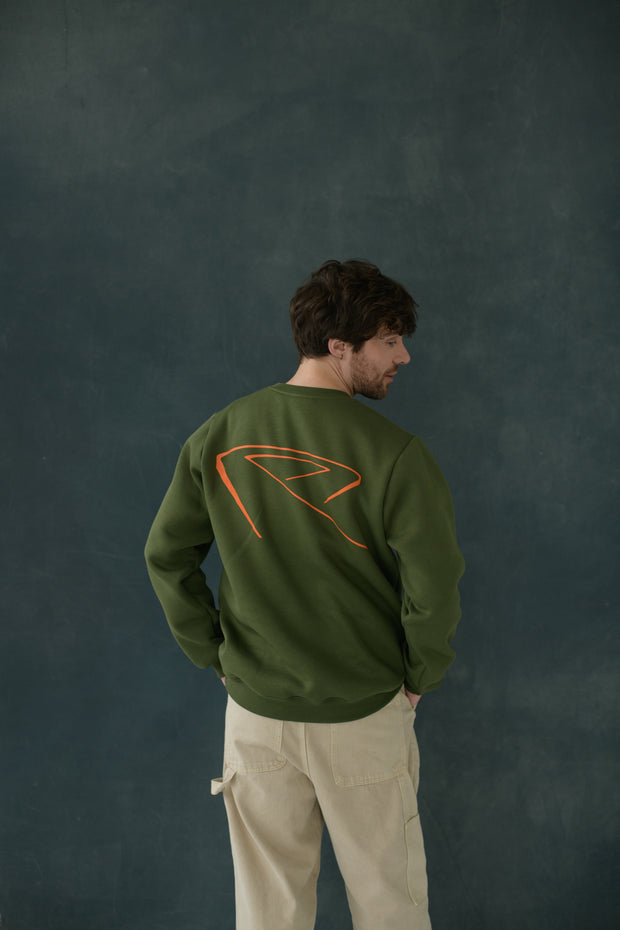 Sweatshirt - Urban Green & Orange