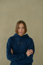 Hoodie - Navy Blue & Tan